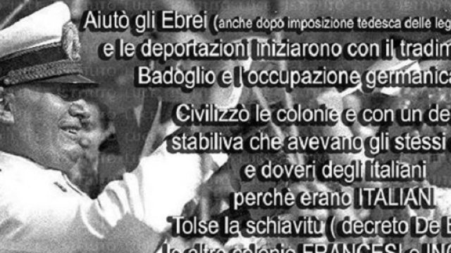 Una delle tante immagini che circolano sui social per esaltare la figura di Mussolini
