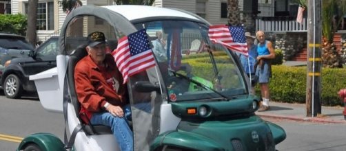 Electric vehicle in the Fourth of July parade in California. [Image via Ellin Beltz/Wikimedia Commons]