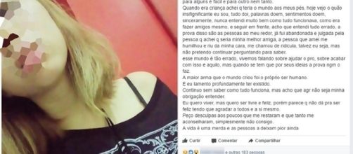 Jovem de apenas 19 anos transmite o pr&oacute;prio suic&iacute;dio