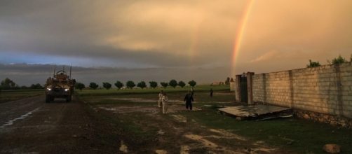 US army tank patrols the restive Afghan country side. https://pixabay.com/en/rainbow-double-rainbow-tank-60800/