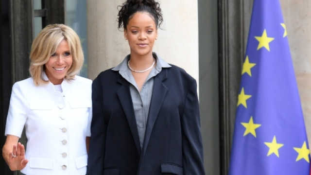 La chanteuse Rihanna en France