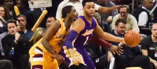 Kyrie Irving and D'Angelo Russell/ photo by Erik Drost via Flickr