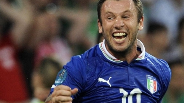 Antonio Cassano con la maglia dell'Italia