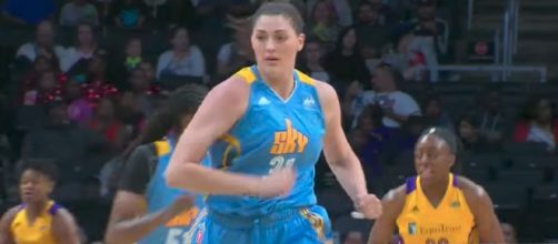 Stefanie Dolson and the Chicago Sky host the New York Liberty on Sunday night. [Image via WNBA/YouTube]