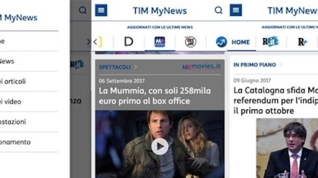 App MyNews di TIM, Home Page della App