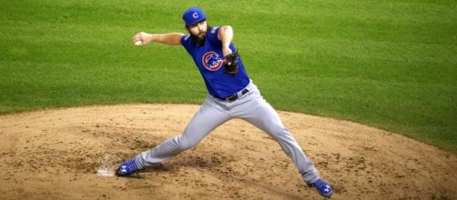 Cubs starter Jake Arrieta delivers a pitch in the first in&hellip; | Flickr - flickr.com