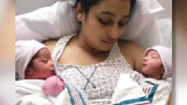 Stephanie Caceres con i due gemelli. Fonte:WPTW.com