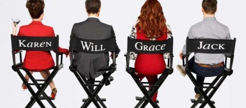 Again with the studio chairs in new 'Will & Grace' season 9 promo. / from 'US Weekly' - usmagazine.com