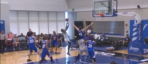 Dallas and Detroit played in an overtime thriller for the Orlando Summer League Championship. [Image via NBA/YouTube]