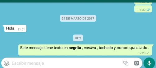 Ejemplo de mensaje con formato