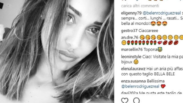 Belen Rodriguez e il nuovo taglio di capelli
