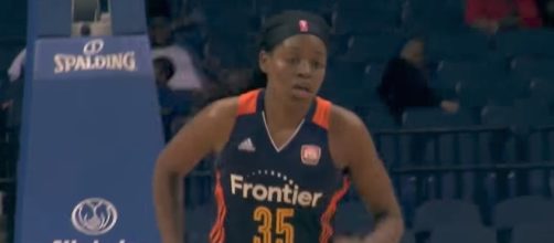 Jonquel Jones led the Connecticut Sun to a win over the Mystics on Saturday night. [Image via WNBA/YouTube]