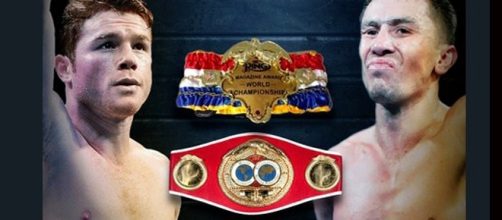 Canelo Alvarez and Gennady Golovkin/ photo by @GoldenBoyBoxing via Twitter