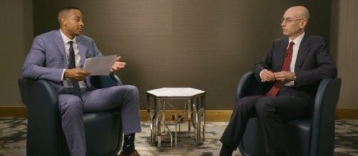 NBA superstar C.J. McCollum interviews commissioner Adam Silver. (via YouTube - The Players' Tribune)