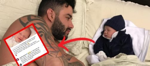 Internauta faz brincadeira envolvendo filho de Gusttavo Lima e cantor d&aacute; li&ccedil;&atilde;o de moral