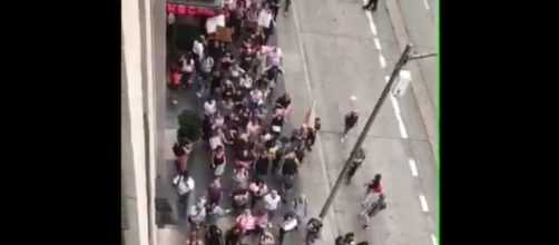 Donald Trump protest in NYC, via Twitter