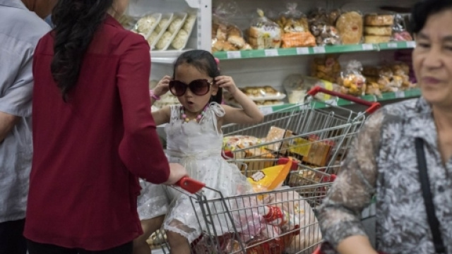 Nel Kwanbok supermarket di Pyongyang (foto AFP)