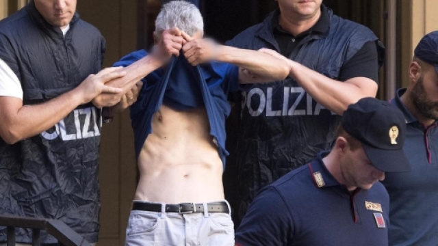 Maurizio Diotallevi dopo la confessione in Questura, viene trasferito nel carcere romano di Rebibbia. Foto: Rainews.it.