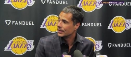 Los Angeles Lakers General Manager Rob Pelinka. Photo credit YouTube Screenshot -- @Lakers Nation
