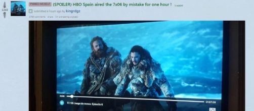 Imagen tomada por un usuario de HBO Espa&ntilde;a visualizando el cap&iacute;tulo seis de Juego de Tronos. (v&iacute;a Reddit - kingrdzg)
