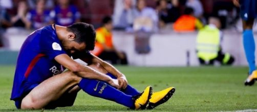 Leo Messi se lamenta en una de las acciones ante el Real Madrid