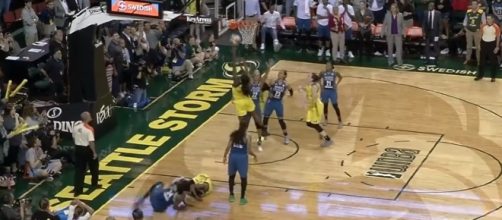 After Crystal Langhorne's big game winner against Minnesota, Seattle now hosts San Antonio on Friday night. [Image via WNBA/YouTube]