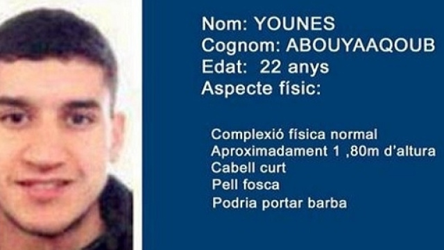 La foto segnaletica del terrorista divulgata dalle autorit&agrave; spagnole