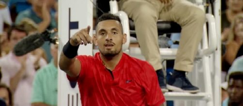 Nick Kyrgios celebrating his win over David Ferrer at 2017 Cincinnati/ Photo: screenshot via ATPWorld Tour channel on YouTube