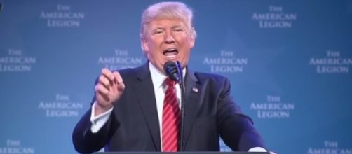 Donald Trump at speech, via Twitter