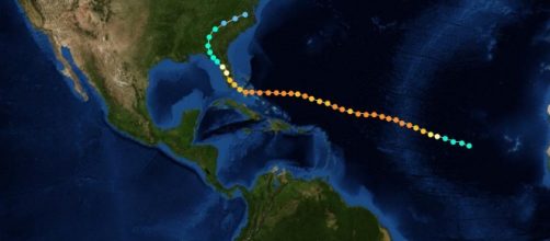 Tracking of tropical storm Harvey back in 2011 - wikicommons CCO