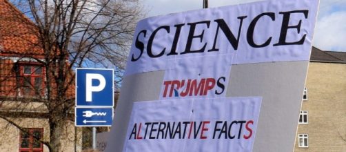 A sign during a protest last April 2017. Photo: Benno Hansen/Creative Commons