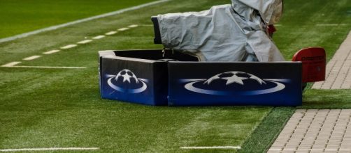 A video camera on a football pitch during a UEFA champions league match. [Image via YouTube/UEFA]