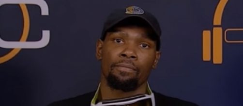 Kevin Durant said he was not surprised with Kyrie Irving&rsquo;s trade demand -- Sports Warehouse via YouTube