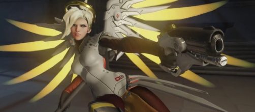 'Overwatch' hero Mercy has become a literally battle angel. (image source: YouTube/Konshu)