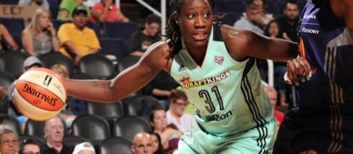 Tina Charles and the Liberty host the Washington Mystics on Friday at 7:30 p.m. Eastern Time. [Image via WNBA/YouTube]