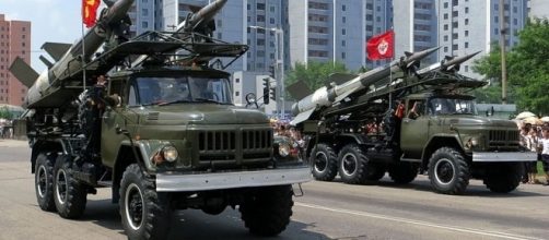 Missiles on display on North Korea Victory Day (Credit &ndash; Stefan Krasowski &ndash; wikimediacommons)