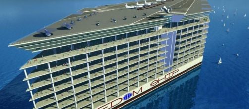The ship&rsquo;s commercial district would offer housing facilities for 40,000 people. [Image via GeoBeats News/YouTube]