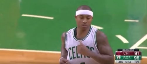 Isaiah Thomas after scoring against the Bulls (c) https://www.youtube.com/channel/UCkbcChJdlwBCTB_OvbWVRQA