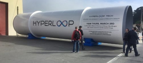A section of Hyperloop One's pressurized tube .... maglev pod traveled in its latest trial at 192mph. Image Kevin Krejci - flickr.com