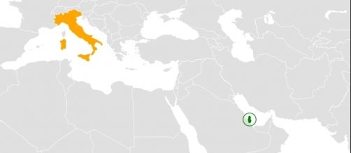 Italy-Qatar locator by Mikey641 via Wikimedia Commons