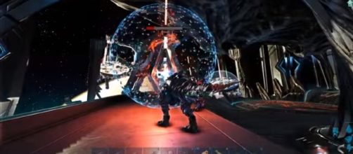 A flying T-Rex battling the Overseer in "ARK: Survival Evolved." - YouTube/Syntac