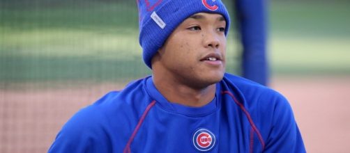 Cubs shortstop Addison Russell looks on during batting pra&hellip; | Flickr - flickr.com