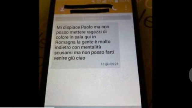 Screenshot dell'sms ricevuto da Paolo.
