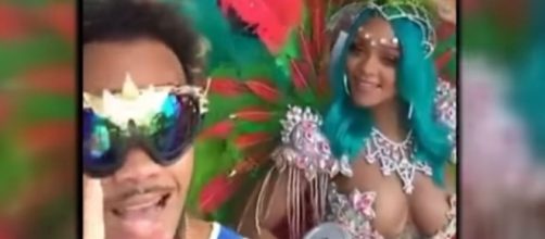 Rihanna celebrating the Crop Over Festival. image[ET-YouTube]