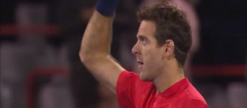 Del Potro celebrating his win over John Isner in Montreal opener/ Photo: screenshot via Tennis TV channel on YouTube