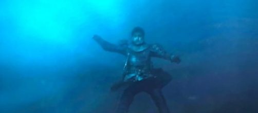 Jaime Lannister drowning in his own defeat.