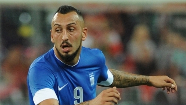 Mitroglou sous le maillot de la s&eacute;lection nationale grecque