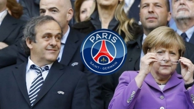 Platini et Merkel. Cr&eacute;dit photo : metro.co.uk