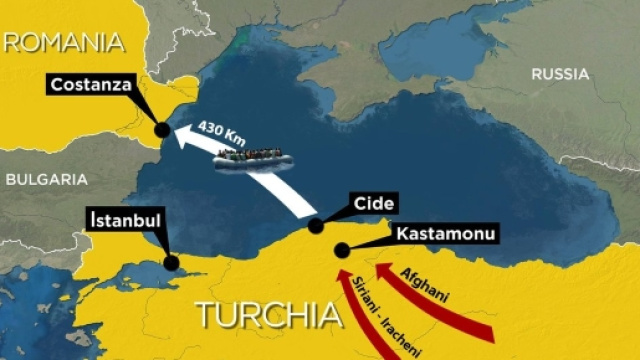I migranti provenienti dalla Siria,dall'Iraq e dall'Afghanistan,entrano,ora, in Europa attraverso la Romania.Fonte:http://www.rainews.it/