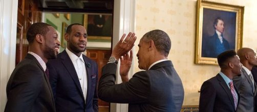 Dwyane Wade and LeBron James at the White House. - Image Credit: Pete Souza/Wikimedia